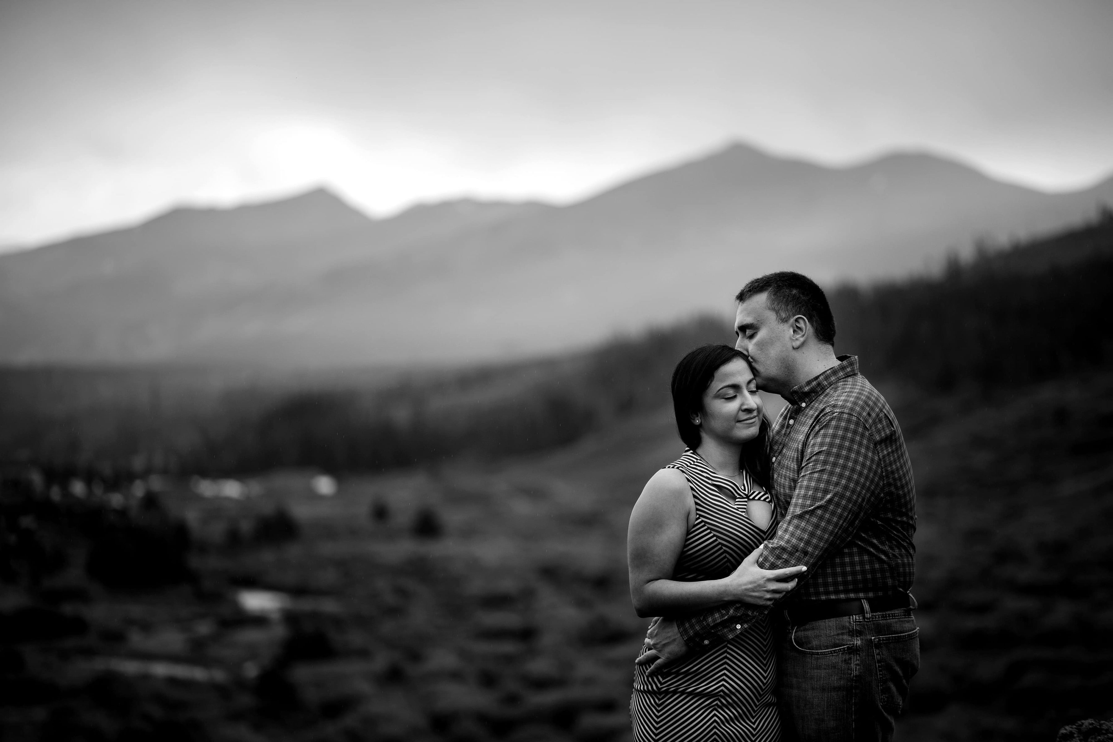 Shabnam and Joseph share a moment together on Gold Hill in Breckenridge