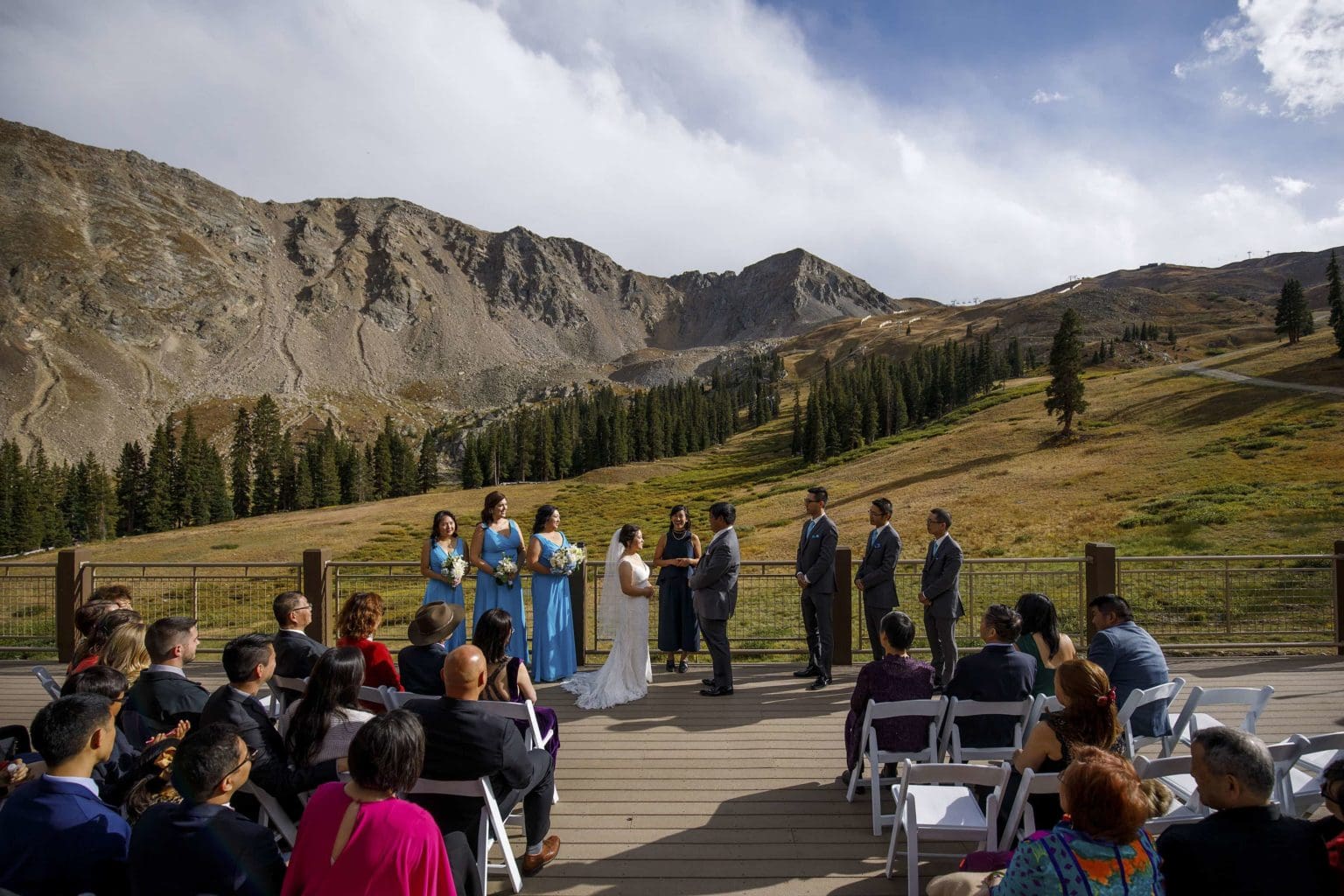 Black Mountain Lodge wedding ceremony at Arapahoe Basin