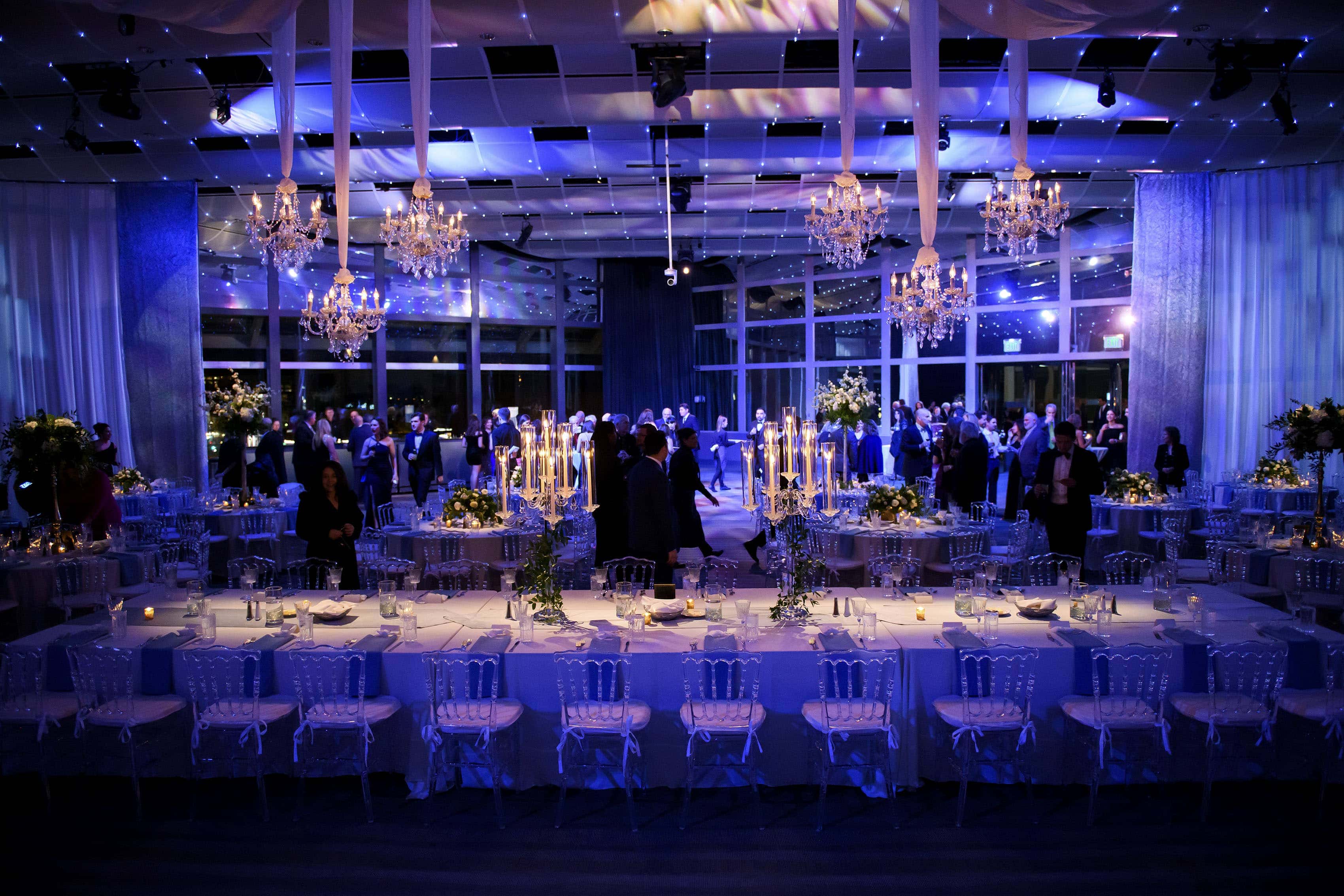 Seawell Ballroom setup for a Greek wedding reception