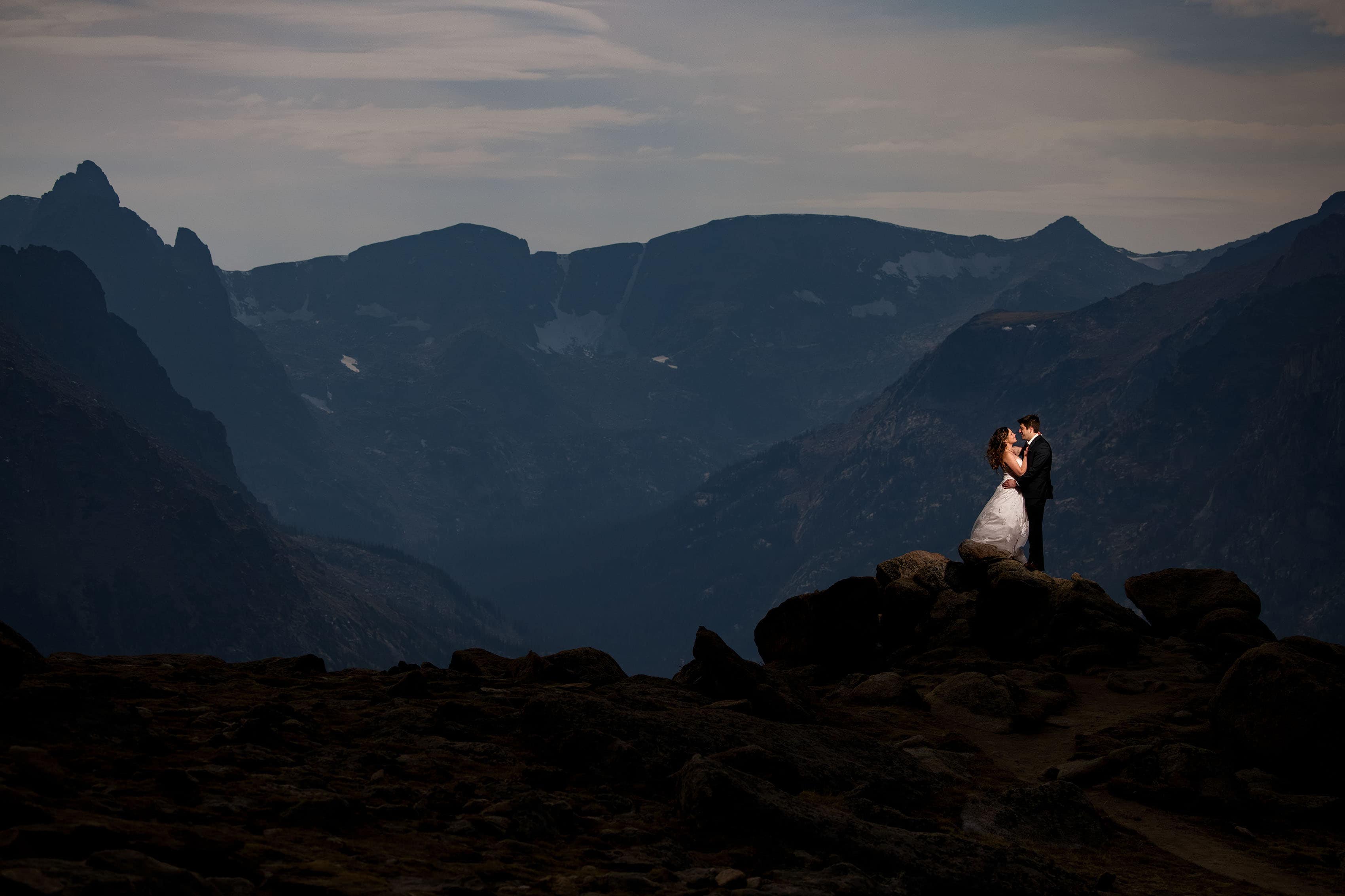 Chris and Madeline share a moment together atop Trail Ridge Road in Rocky Mountain National park