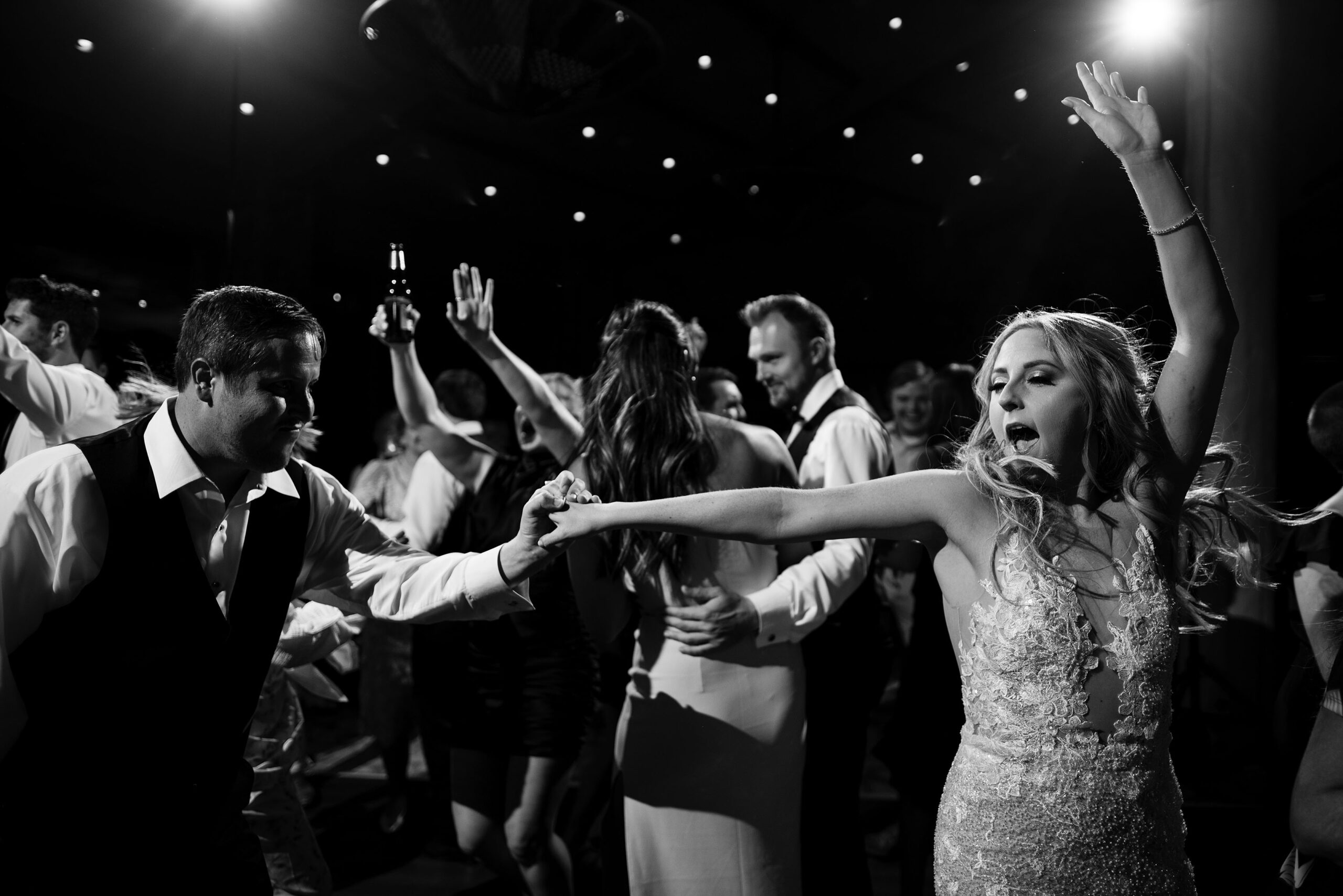 The bride dances with her brother