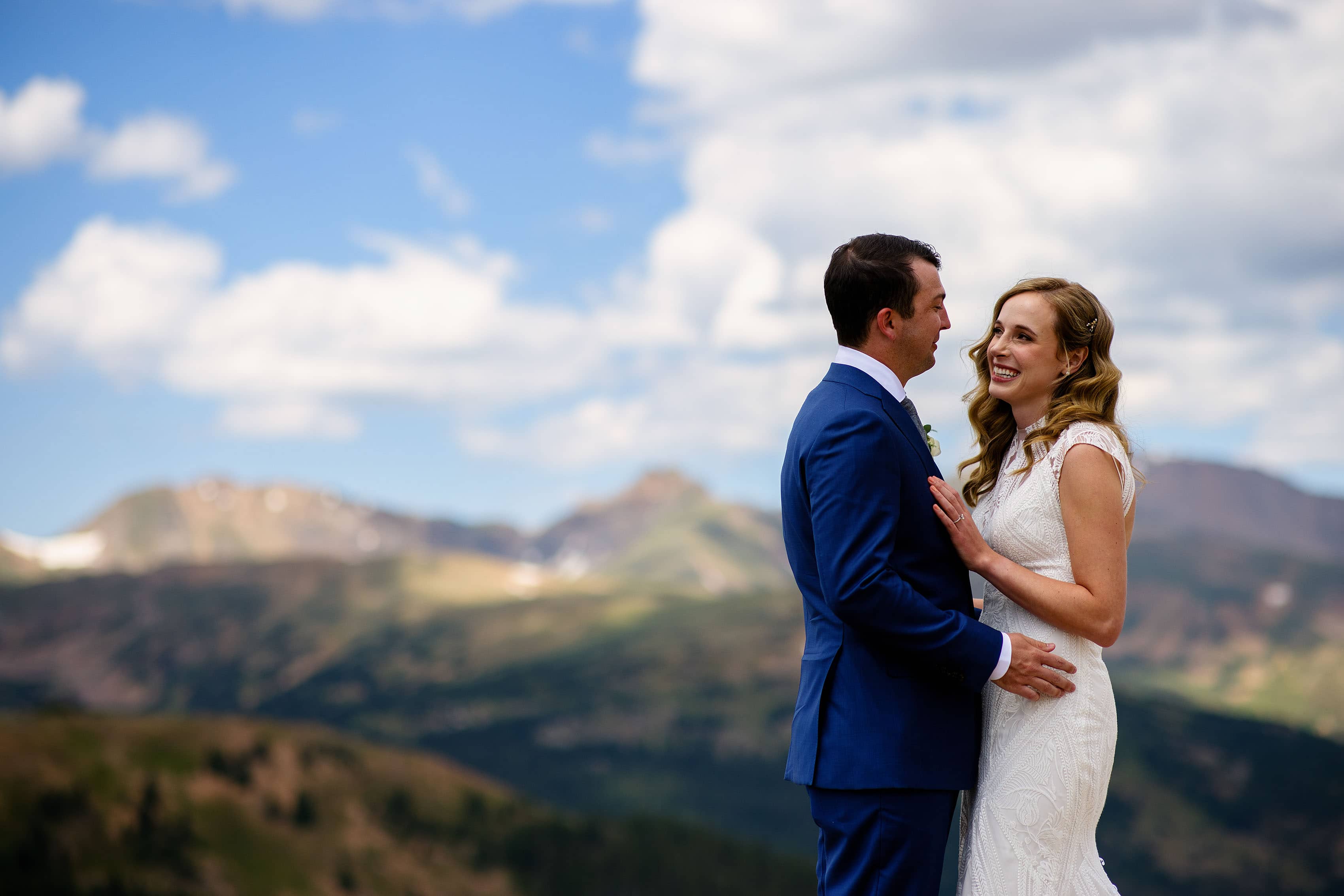 The couple poses together on Loveland Pass