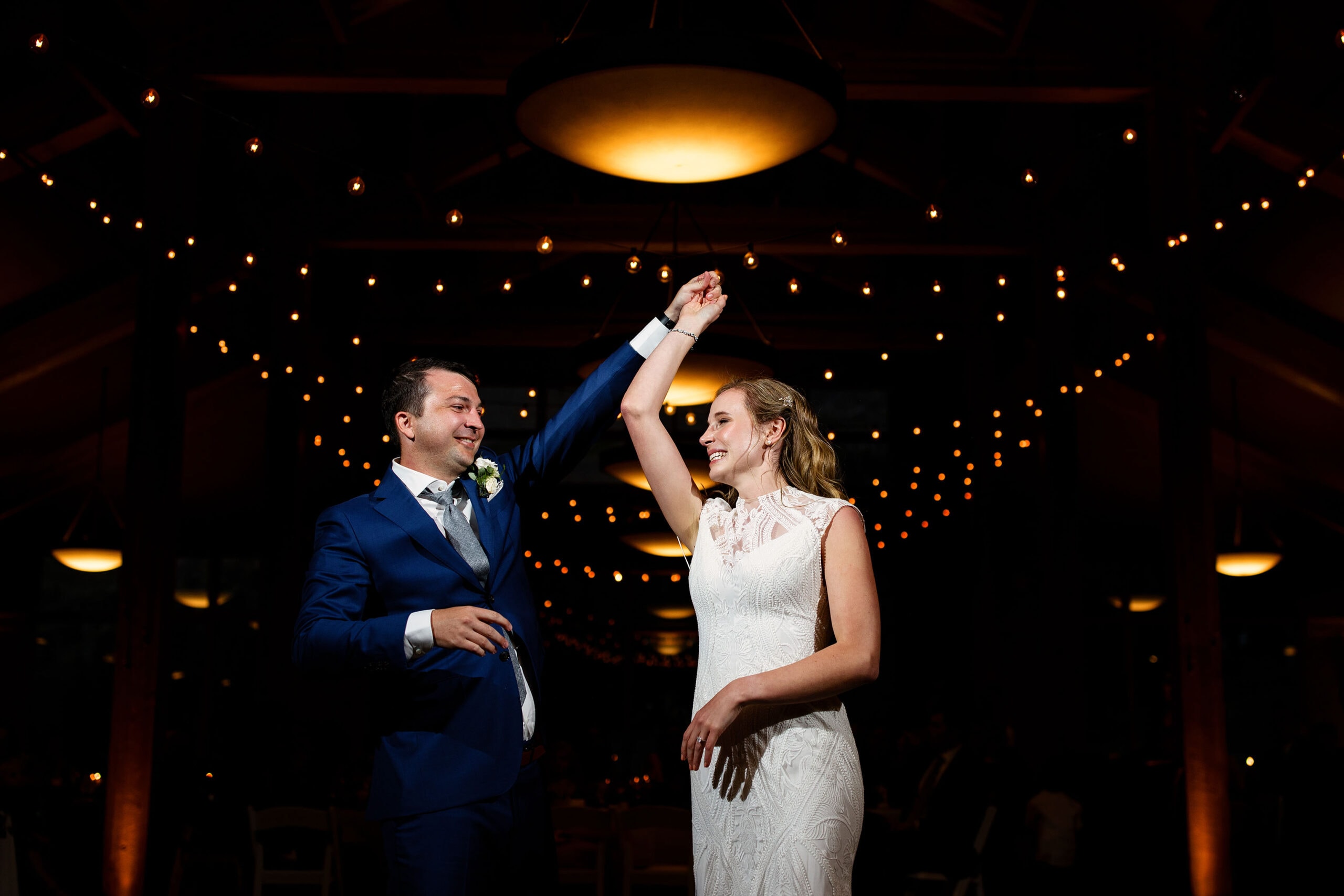 Keely and Steven share their first dance at A Basin