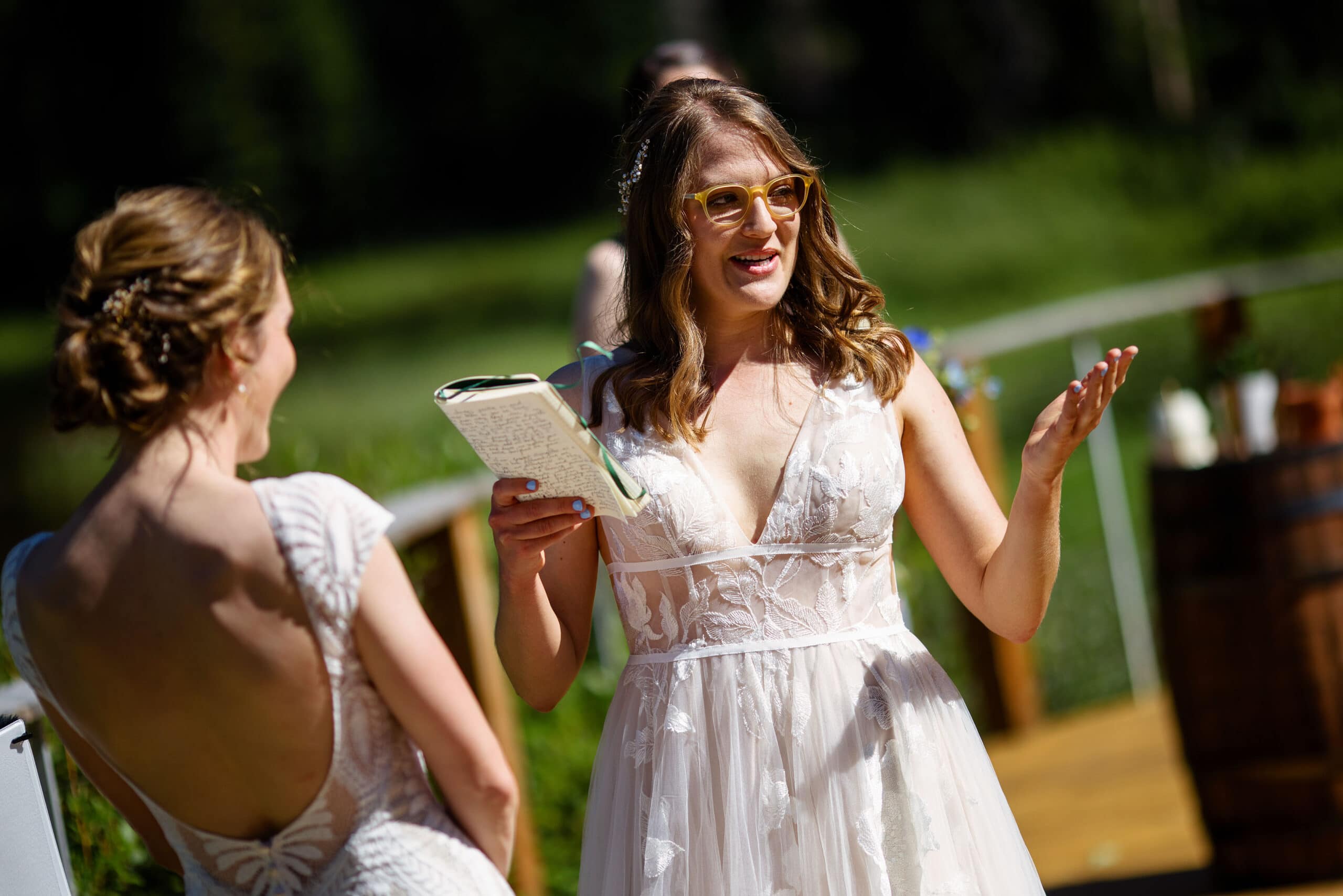 Alice reads her vows