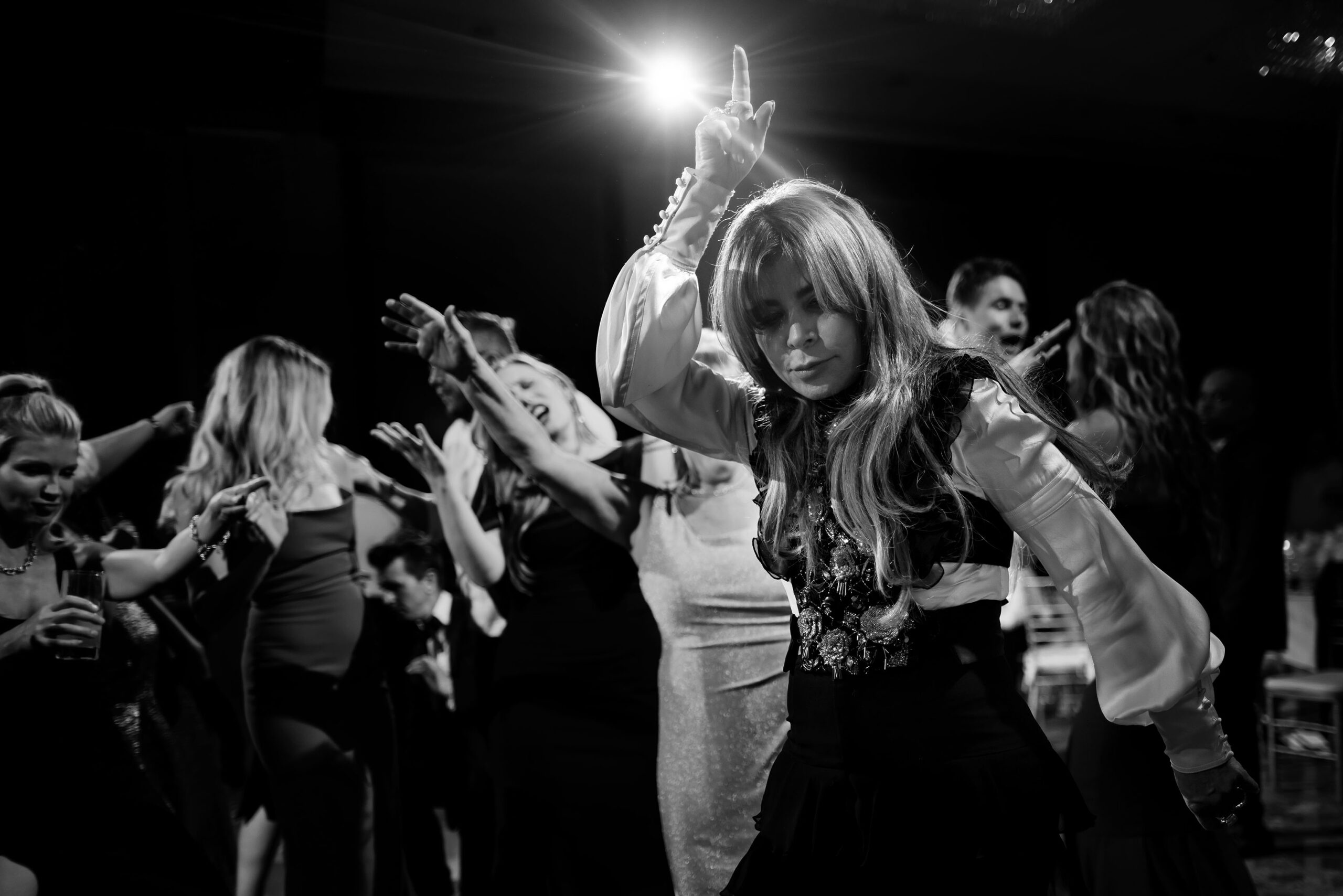 Paula Abdul dances during a wedding reception at Four Seasons Hotel Denver