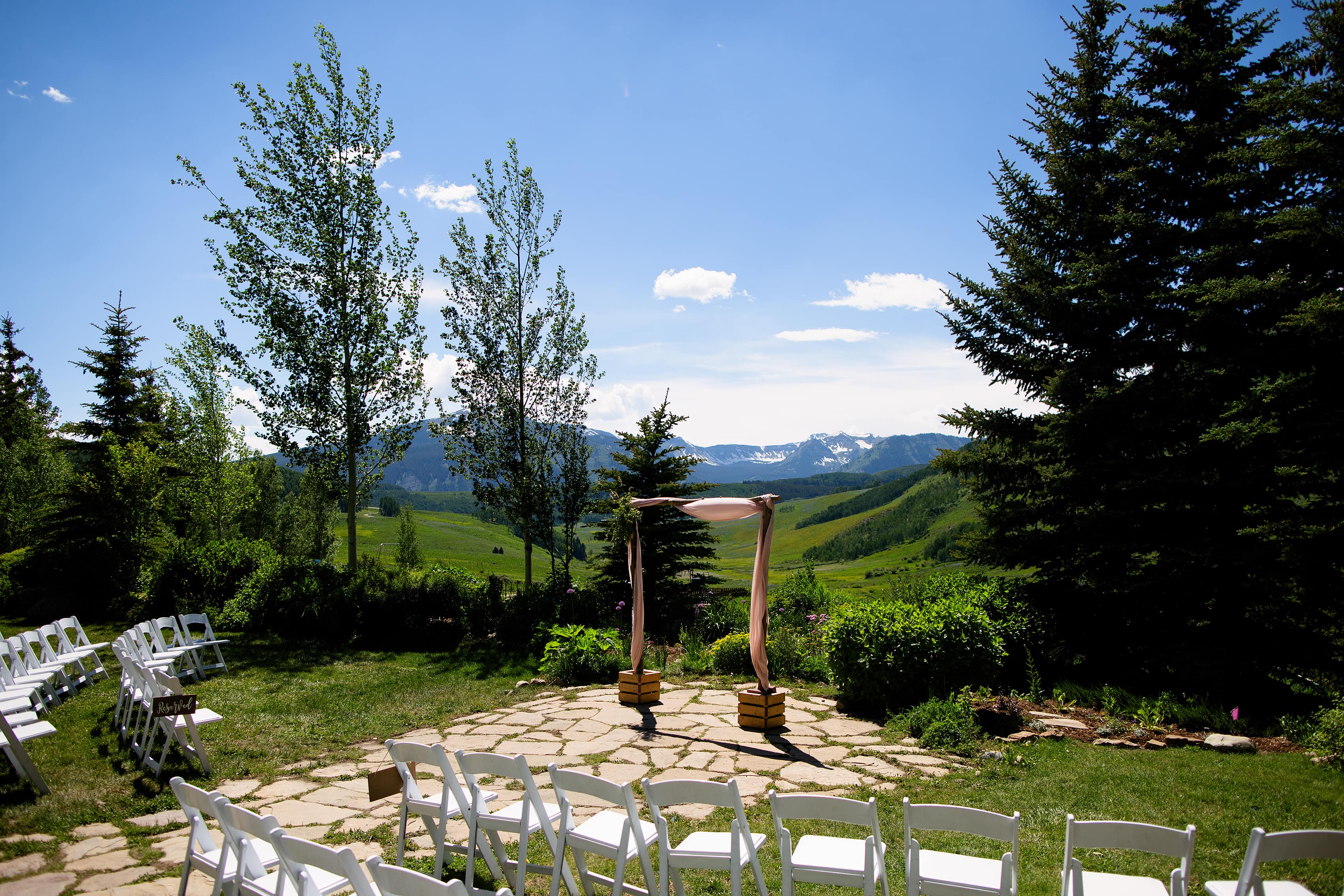 Mountain Wedding Garden ceremony site